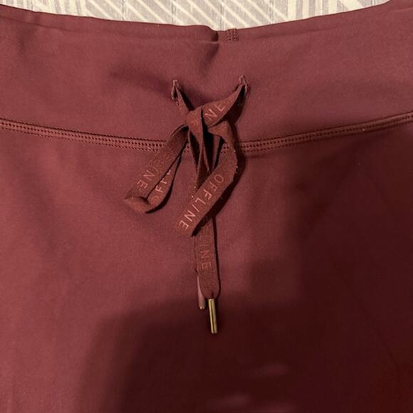 Offline Aerie Leggings Maroon Drawstring 7/8 Legging Size XL - Picture 2 of 5